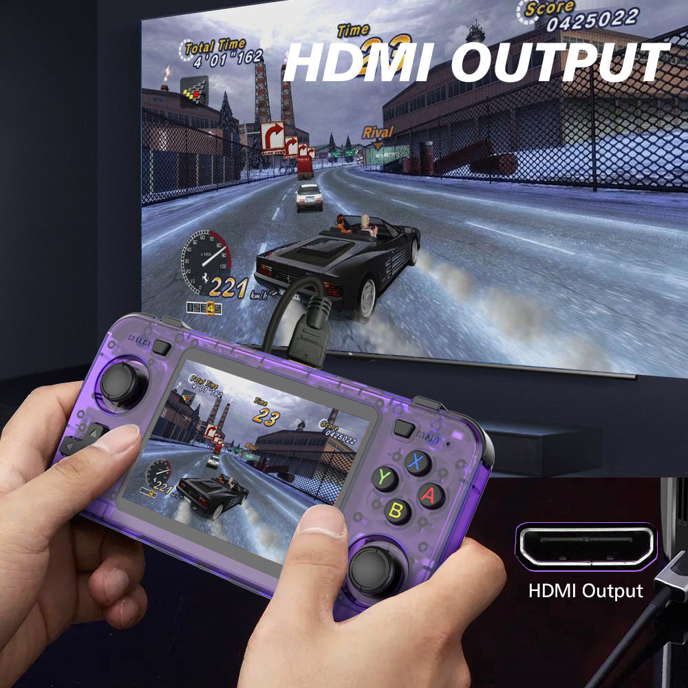 R36H Handheld Game Console 3.5 Inch IPS Screen Built in 128G Video Game Console, ARKOS System