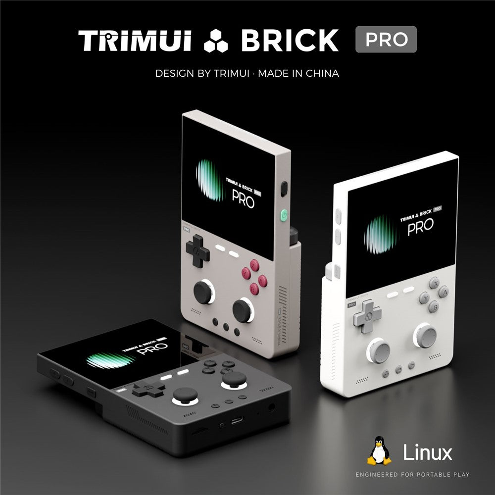 TRIMUI Brick Pro Handheld Game Console without TF Card Dual Hall Joysticks 3.95 inch IPS Screen Linux Retro Gamepad