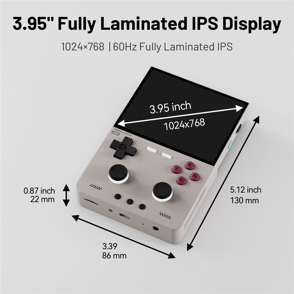 TRIMUI Brick Pro Handheld Game Console without TF Card Dual Hall Joysticks 3.95 inch IPS Screen Linux Retro Gamepad