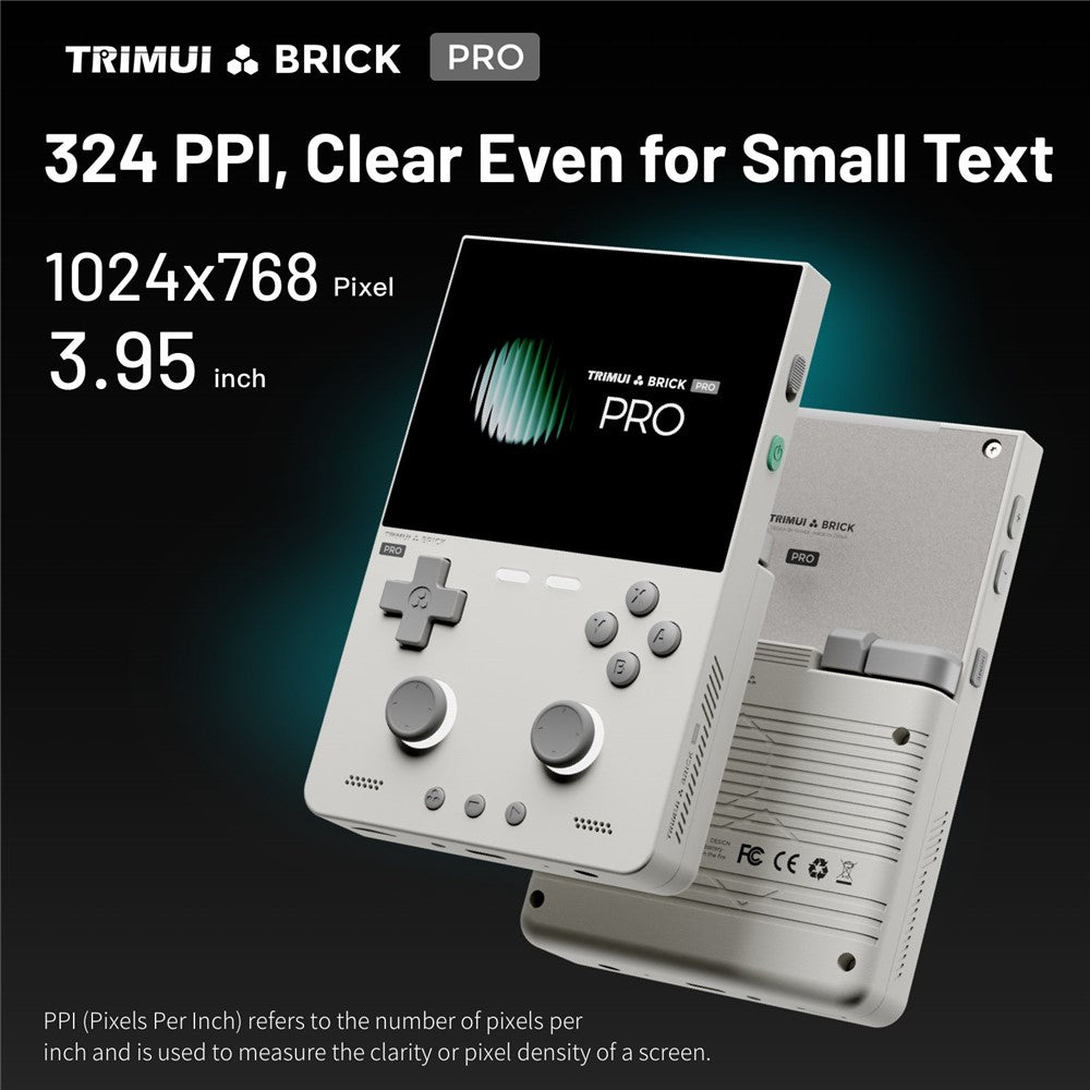 TRIMUI Brick Pro Handheld Game Console without TF Card Dual Hall Joysticks 3.95 inch IPS Screen Linux Retro Gamepad