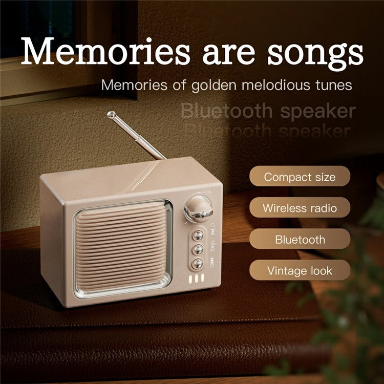 BT 5.0 White Noise Sleep Speaker Retro Mini TV Design Sound Box Wireless Music Player with FM Radi