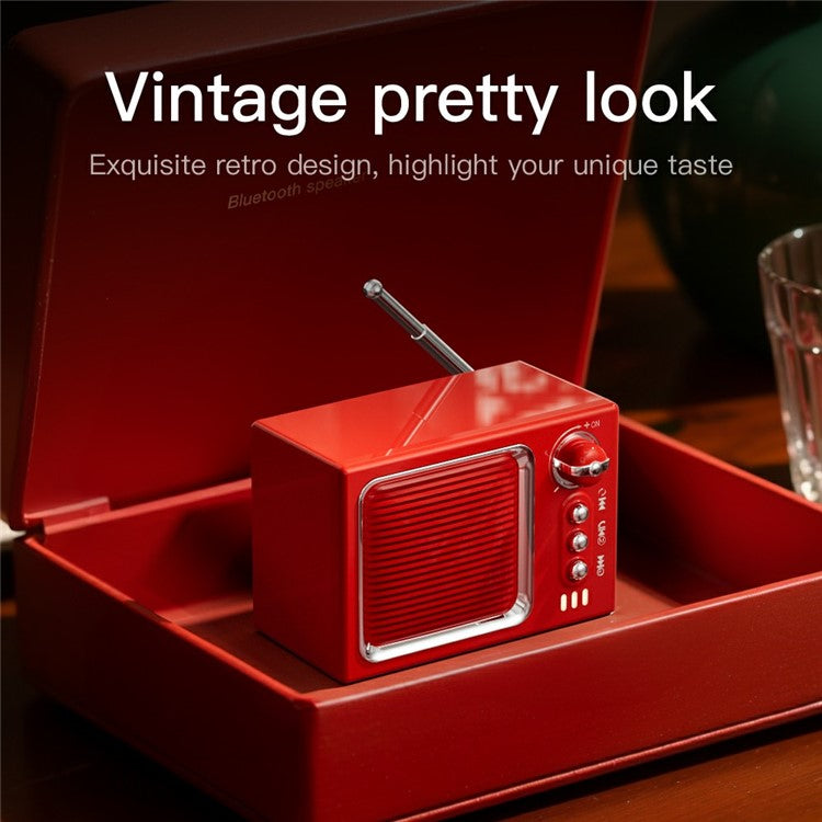 BT 5.0 White Noise Sleep Speaker Retro Mini TV Design Sound Box Wireless Music Player with FM Radi