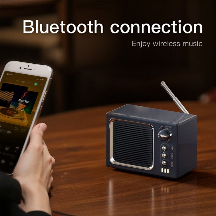 BT 5.0 White Noise Sleep Speaker Retro Mini TV Design Sound Box Wireless Music Player with FM Radi