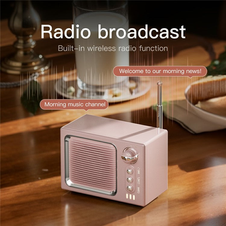 BT 5.0 White Noise Sleep Speaker Retro Mini TV Design Sound Box Wireless Music Player with FM Radi