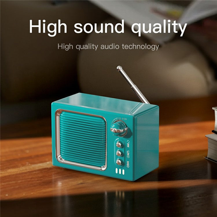 BT 5.0 White Noise Sleep Speaker Retro Mini TV Design Sound Box Wireless Music Player with FM Radi
