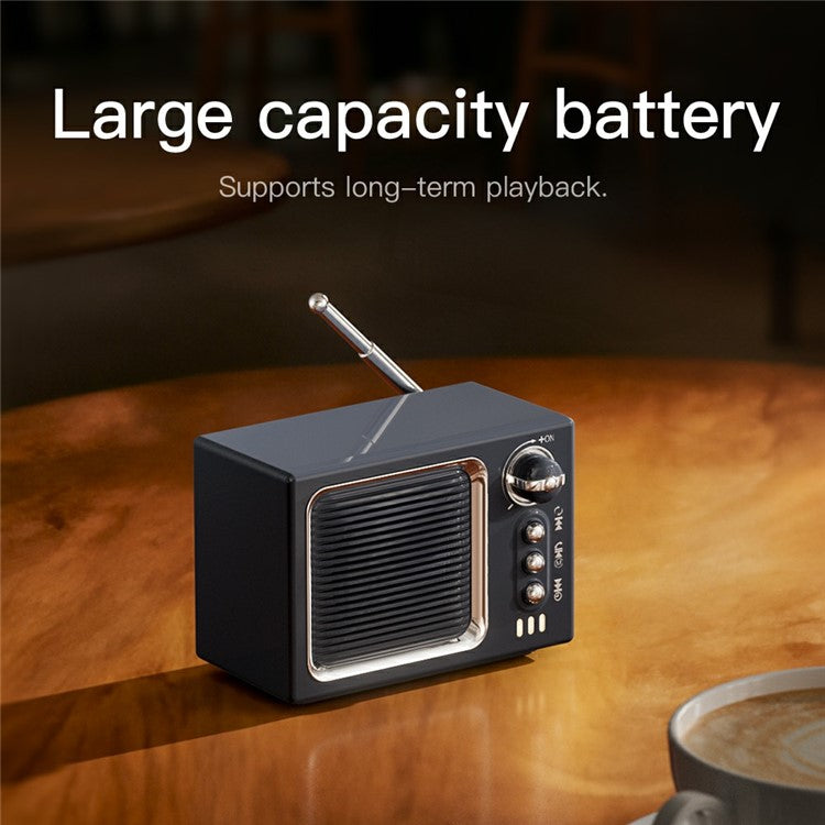 BT 5.0 White Noise Sleep Speaker Retro Mini TV Design Sound Box Wireless Music Player with FM Radi