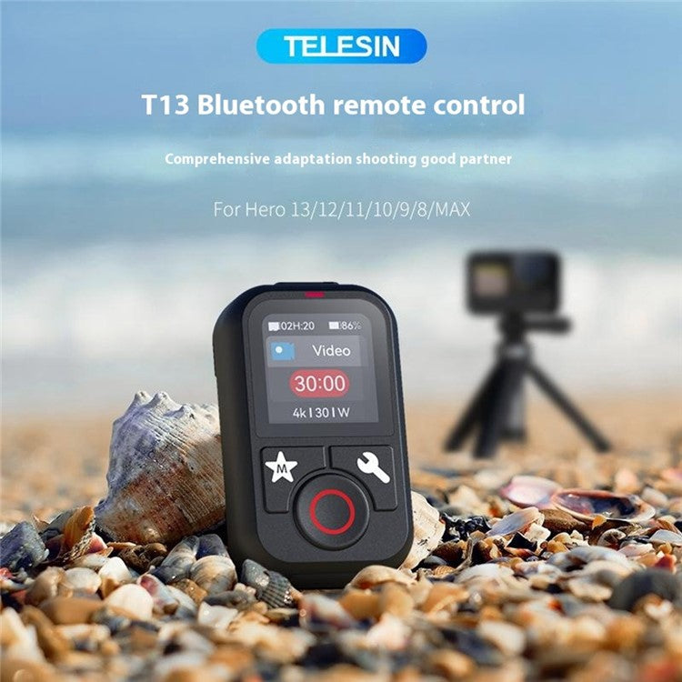 TELESIN S5-RMT-01-TGP For GoPro Hero 13 / 12 / 11 / 10 / 9 / 8 / GoPro MAX Remote Control Bluetooth-Compatible Color Screen Controller