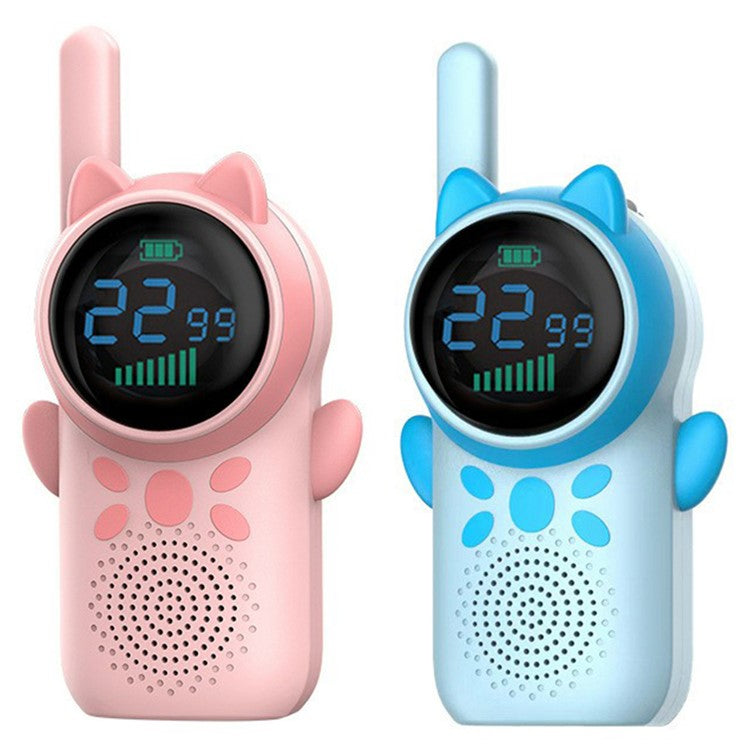 D25 1 Pair 1.5-inch Color Screen Children Walkie Talkies 3km Range Handheld Radio Interphon