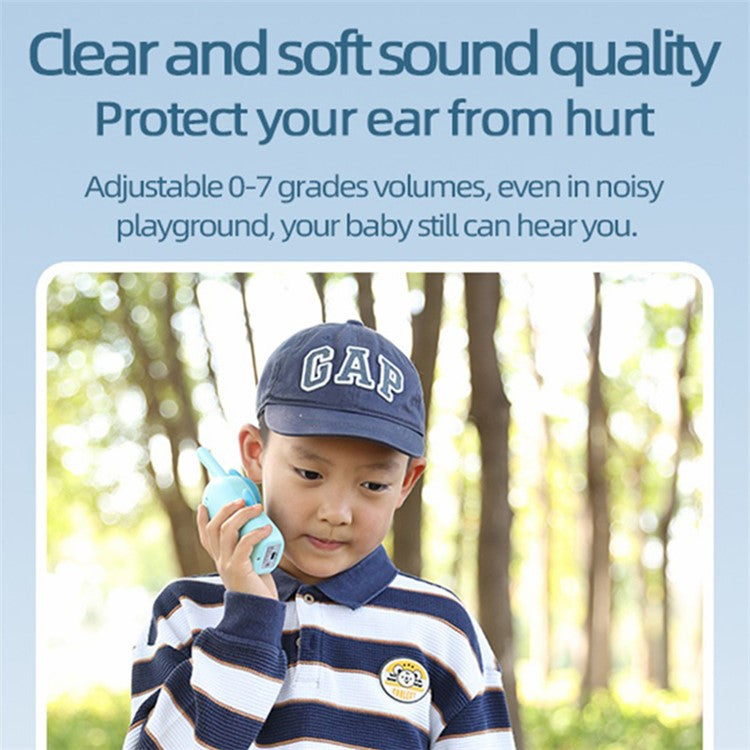 D25 1 Pair 1.5-inch Color Screen Children Walkie Talkies 3km Range Handheld Radio Interphon