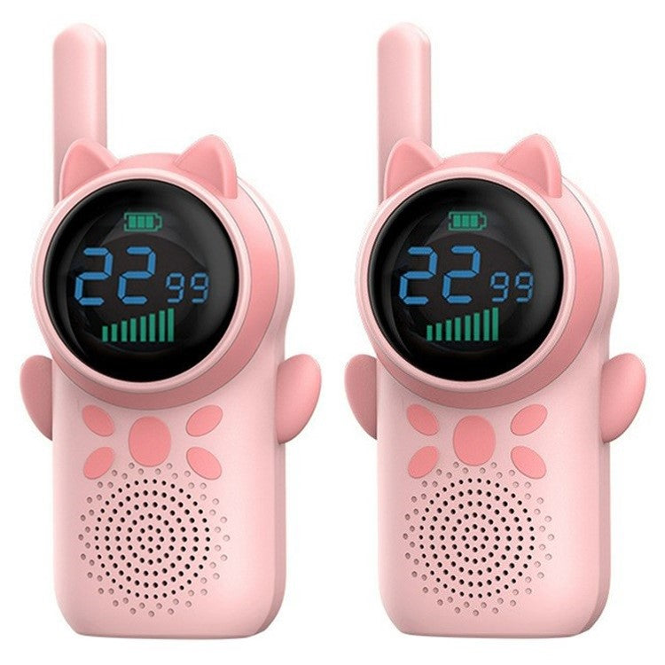 D25 1 Pair 1.5-inch Color Screen Children Walkie Talkies 3km Range Handheld Radio Interphon