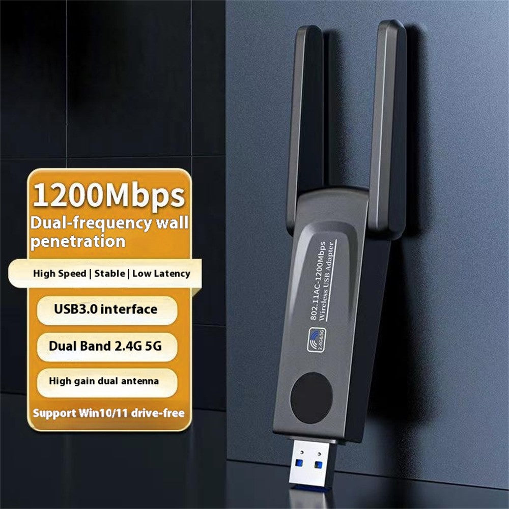 RE-1202 1200M USB3.0 Network Card 2.4G / 5G Dual Band WiFi Transmitter Receiver Adapter