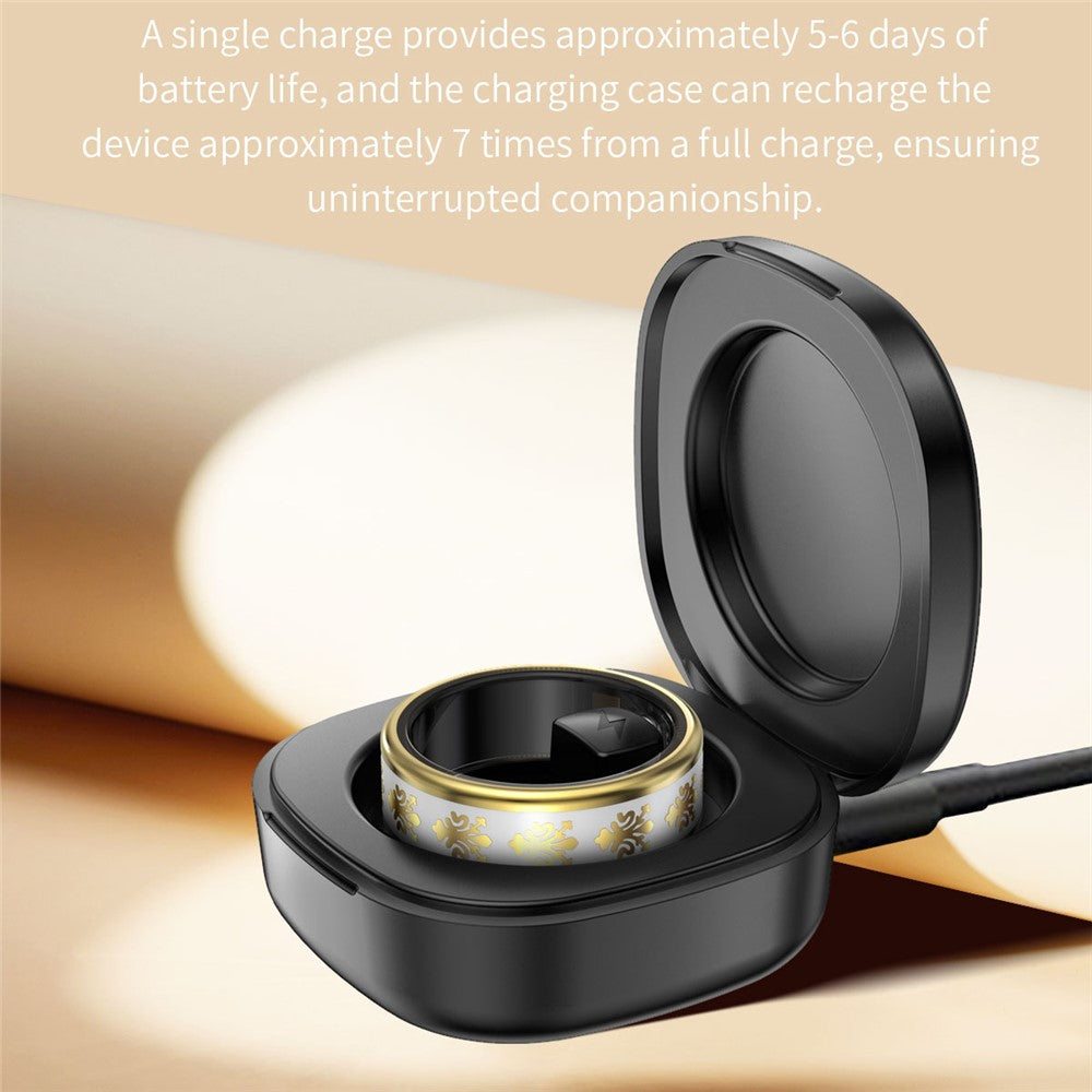 SY03 Smart Ring Health Monitoring Enamel Multi-function Fitness Tracker Finger Ring with Charging Case