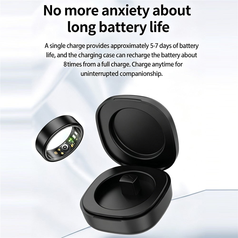 R88 Smart Ring Sleep Heart Rate Blood Oxygen Monitor Fitness Tracker with Charging Case
