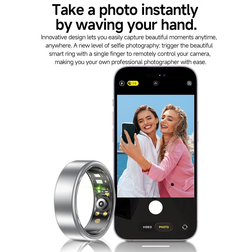 R88 Smart Ring Sleep Heart Rate Blood Oxygen Monitor Fitness Tracker with Charging Case
