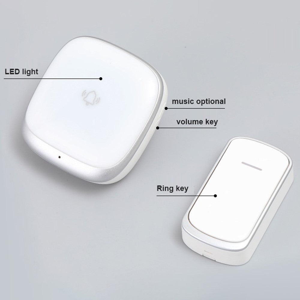 B209 Home Wireless Doorbell Colorful Light Remote Smart Calling Bell, 1 Transmitter+2 Receivers