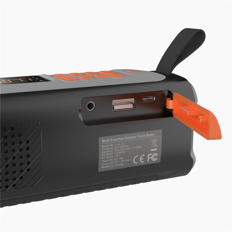 LR-7A 4500mAh Utomhuscamping AM / FM / SW Handvev Solar Radio trådlös högtalare