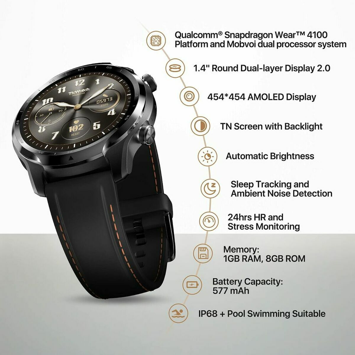Smartklocka TicWatch Pro 3 GPS 1,4" AMOLED