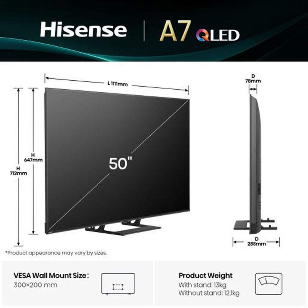 Hisense Smart Tv Hisense 50A7Q 4K Ultra Hd 50" Led Hdr D-Led