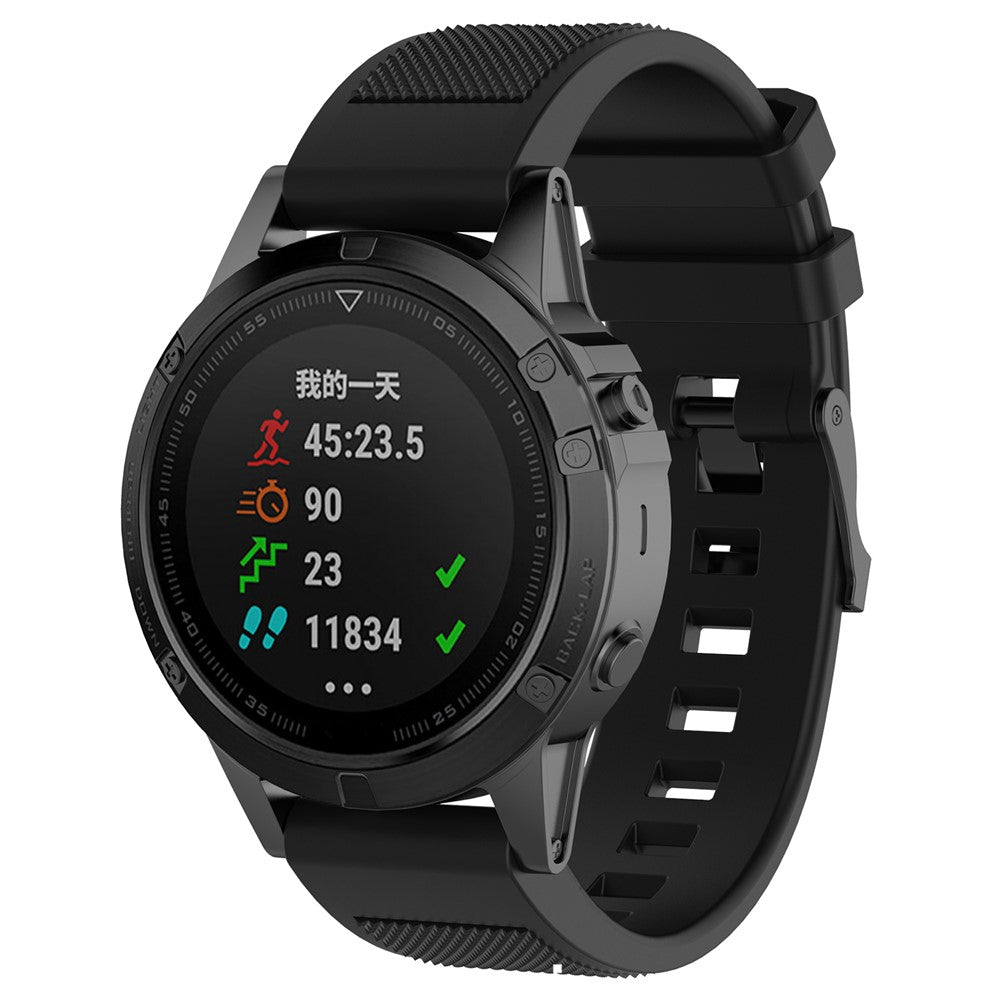22mm Silicone Watch Band for Garmin Fenix 5 / Forerunner 935 945 / Quatix 5 / Quatix 5 Sapphire / Approach S60 Twill Texture Wrist Strap