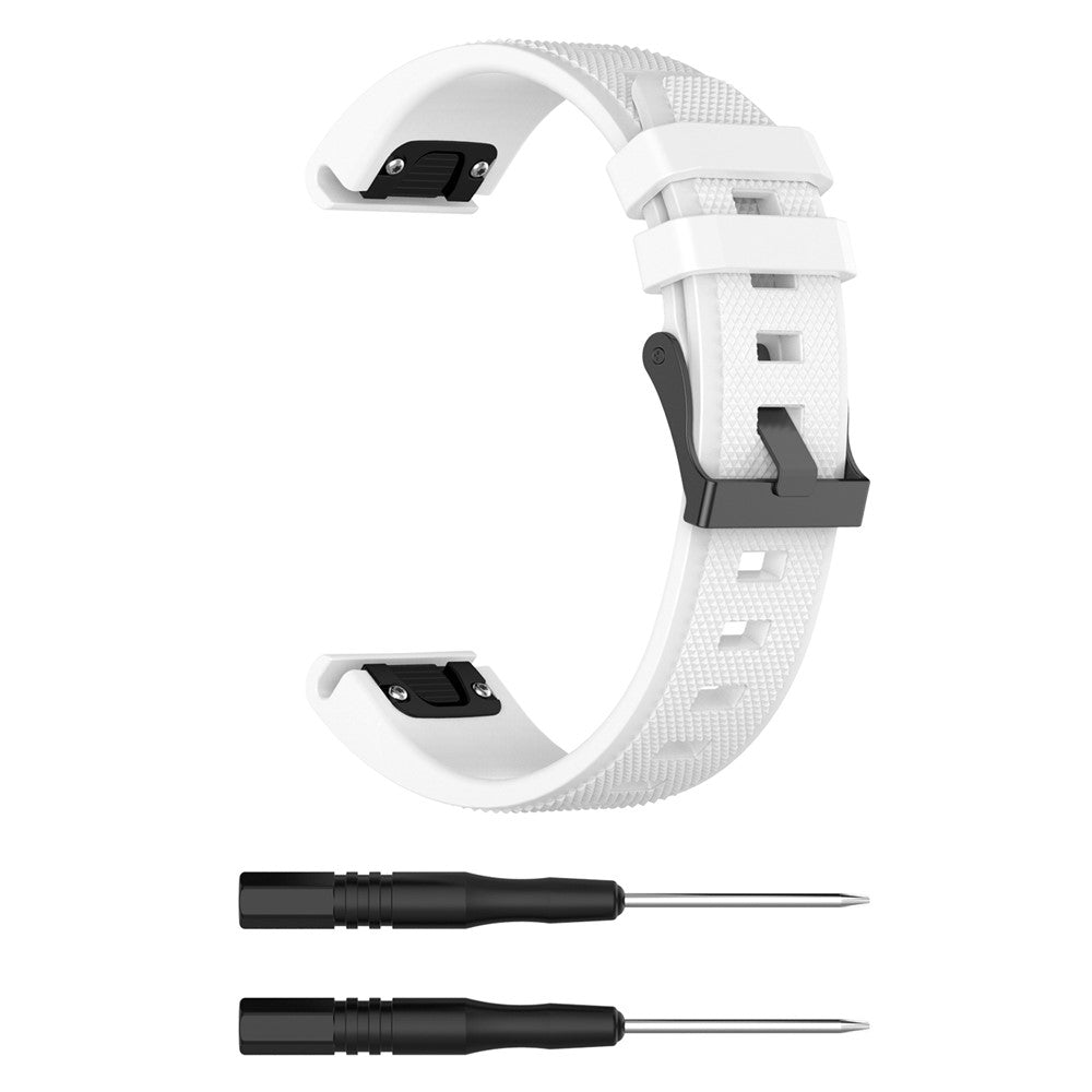 22mm Silicone Watch Band for Garmin Fenix 5 / Forerunner 935 945 / Quatix 5 / Quatix 5 Sapphire / Approach S60 Twill Texture Wrist Strap