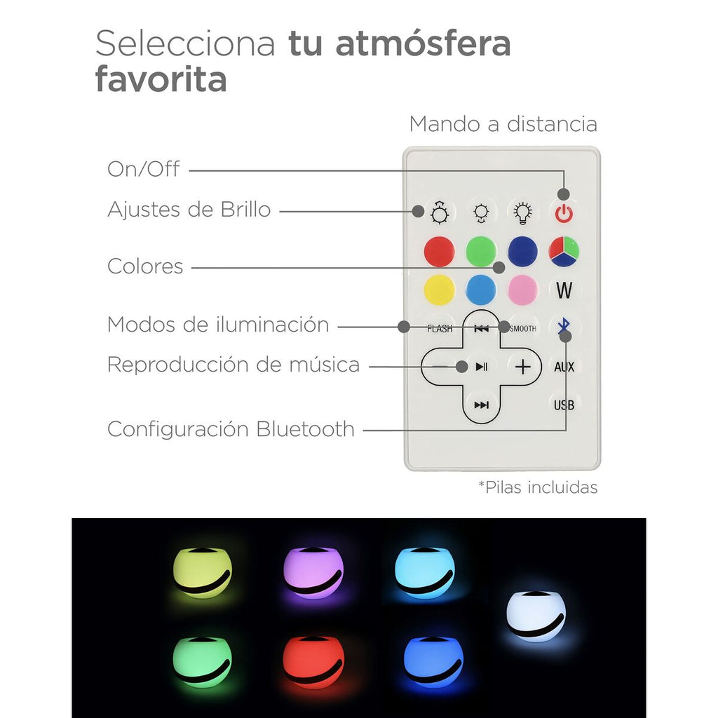 Bluetooth-högtalare med LED-ljus KSIX Bubble White 5 W Bärbar