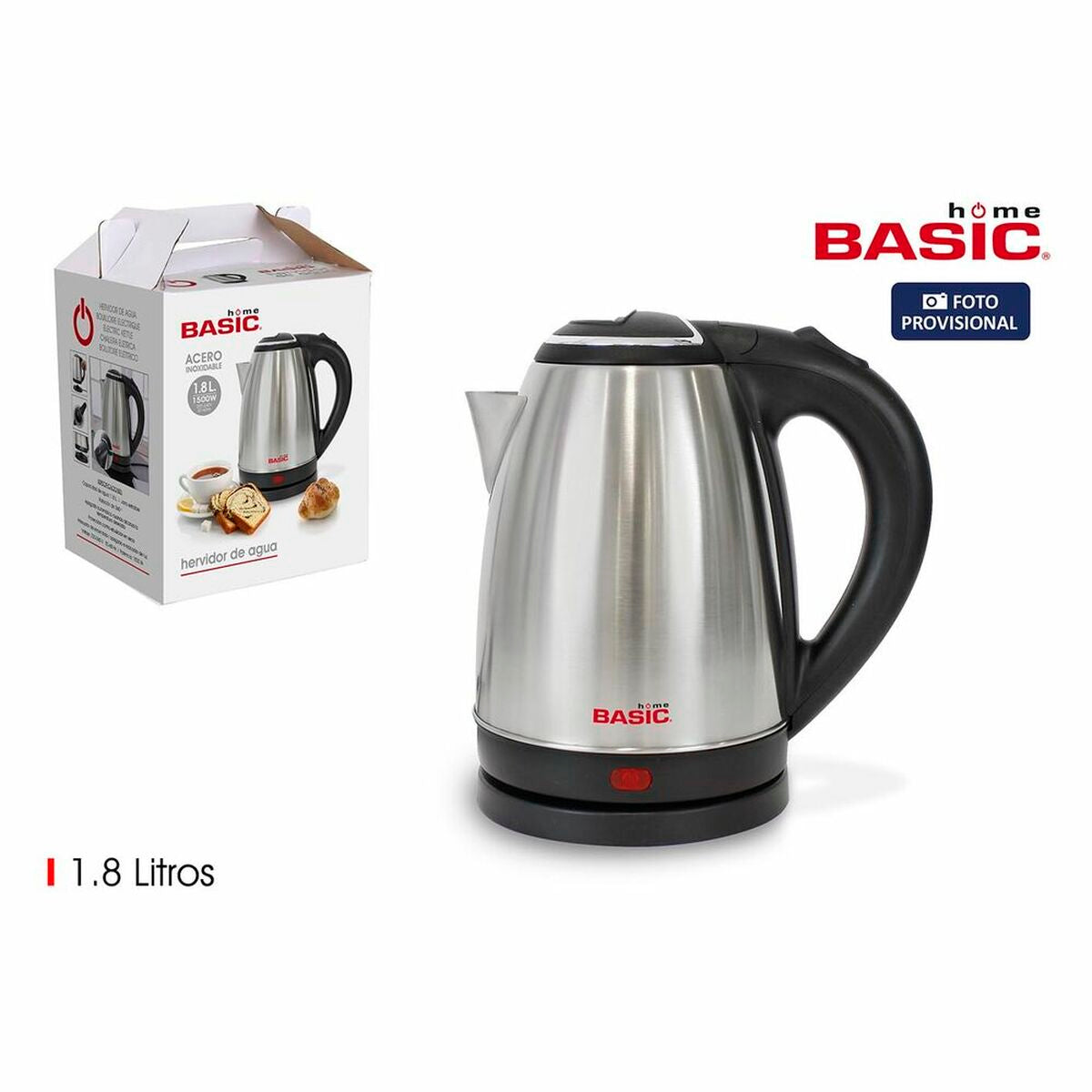 Vattenkokare med LED-ljus Basic Home 1500 W (1,8 L)