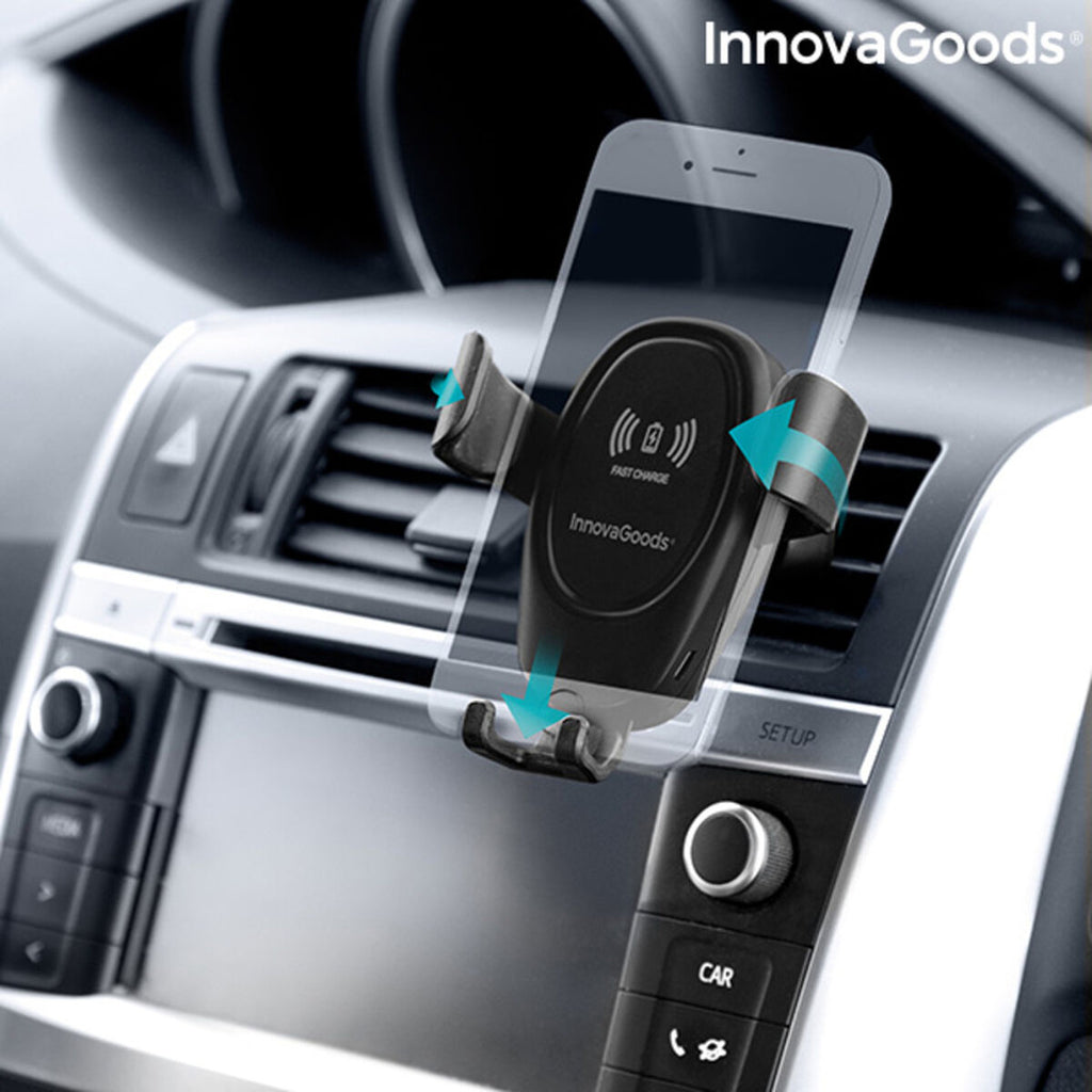 Mobiltelefonhållare med trådlös laddare för bilar Wolder InnovaGoods
