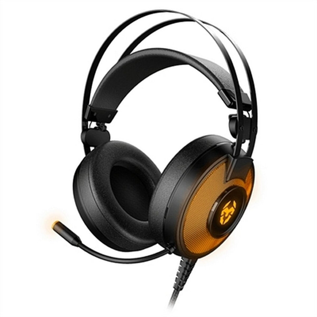Gaming-hörlur med mikrofon Krom Kayle USB svart orange