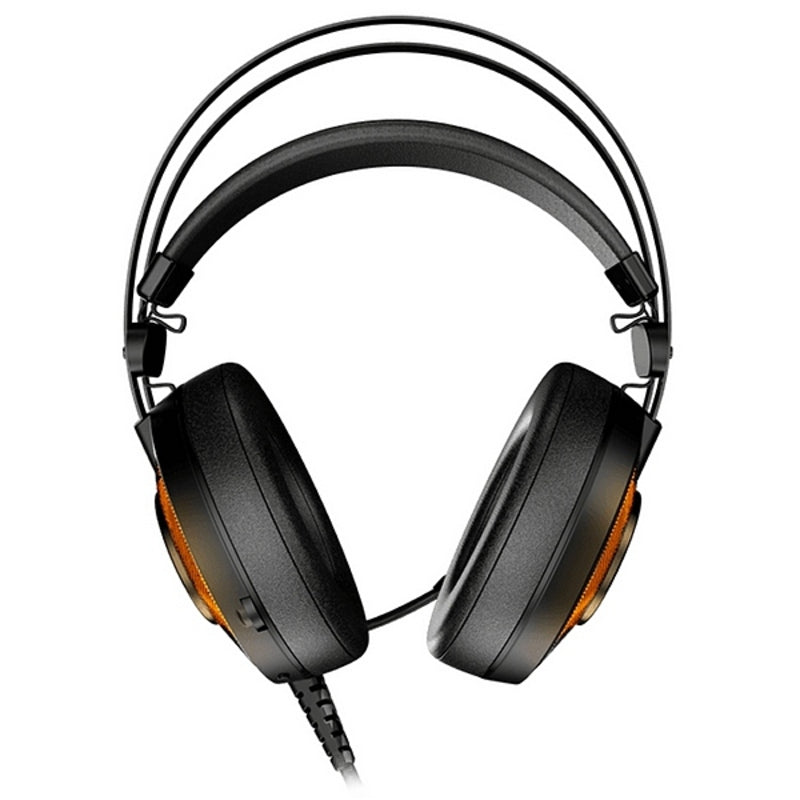 Gaming-hörlur med mikrofon Krom Kayle USB svart orange