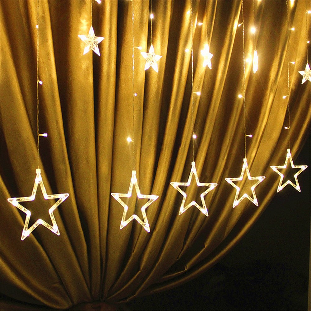 Curtain Light 12 Stars 138 Leds Drop Fairy String Light Waterproof Indoor Outdoor 8 Modes Decorative Lamp