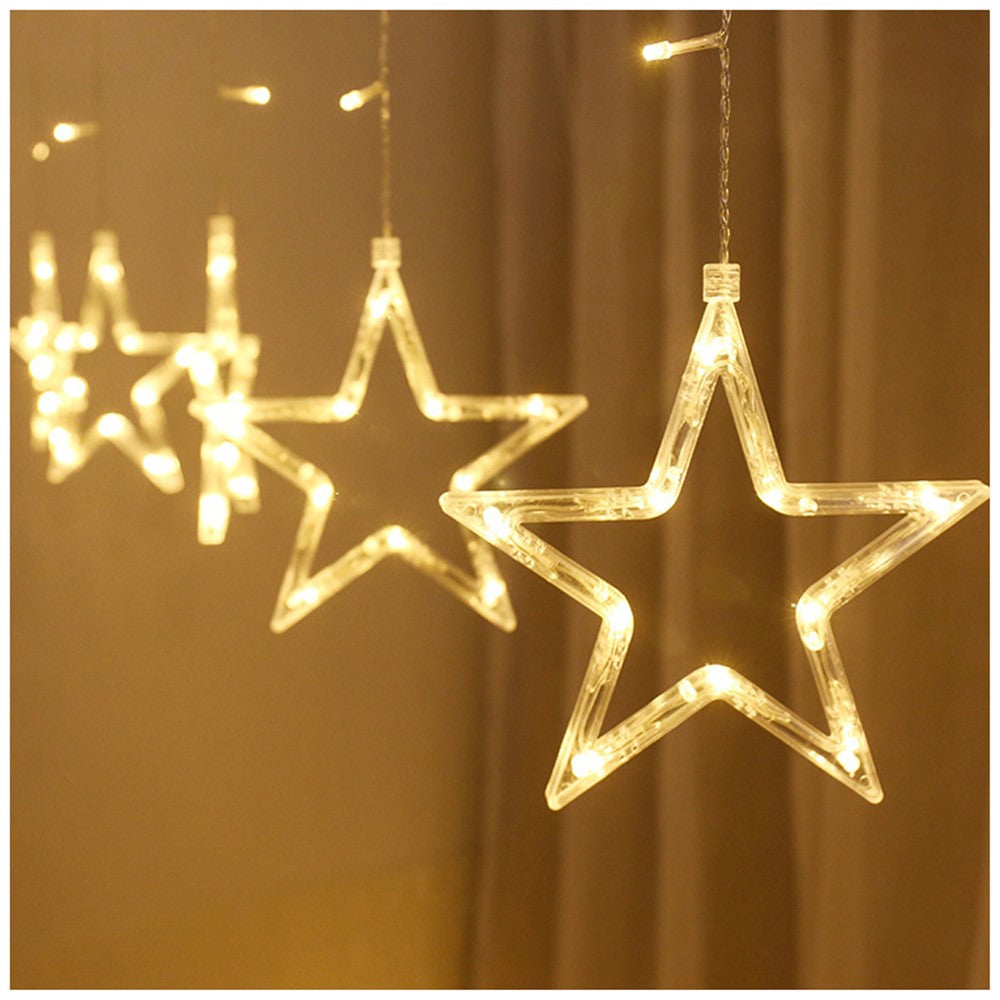 Curtain Light 12 Stars 138 Leds Drop Fairy String Light Waterproof Indoor Outdoor 8 Modes Decorative Lamp