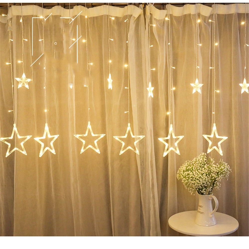 Curtain Light 12 Stars 138 Leds Drop Fairy String Light Waterproof Indoor Outdoor 8 Modes Decorative Lamp