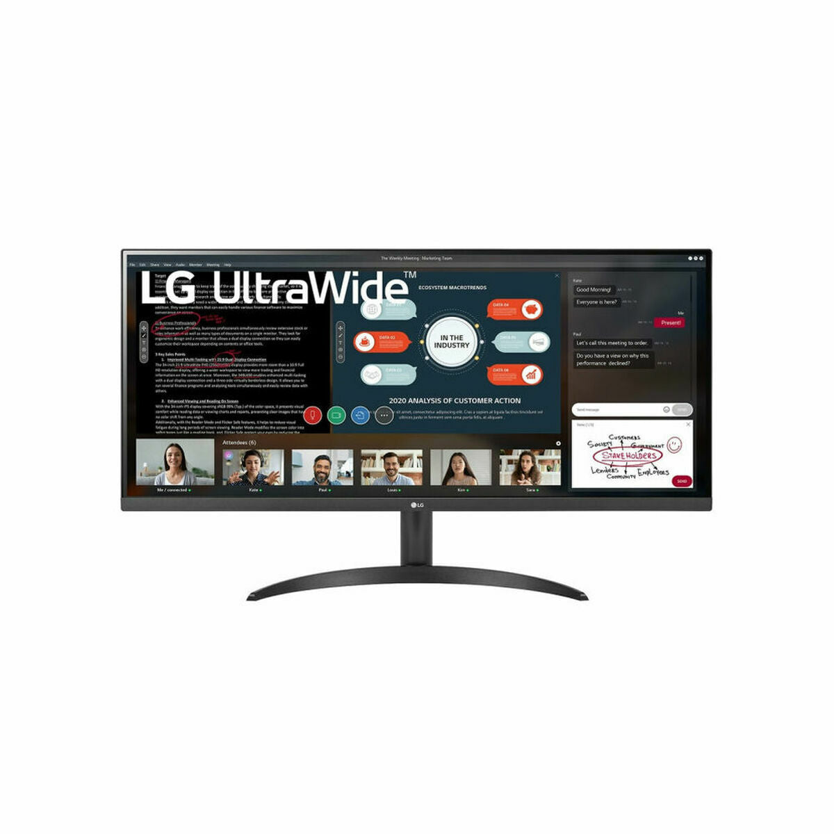 Skärm LG 34WP500-B HDR10 34" UltraWide Full HD
