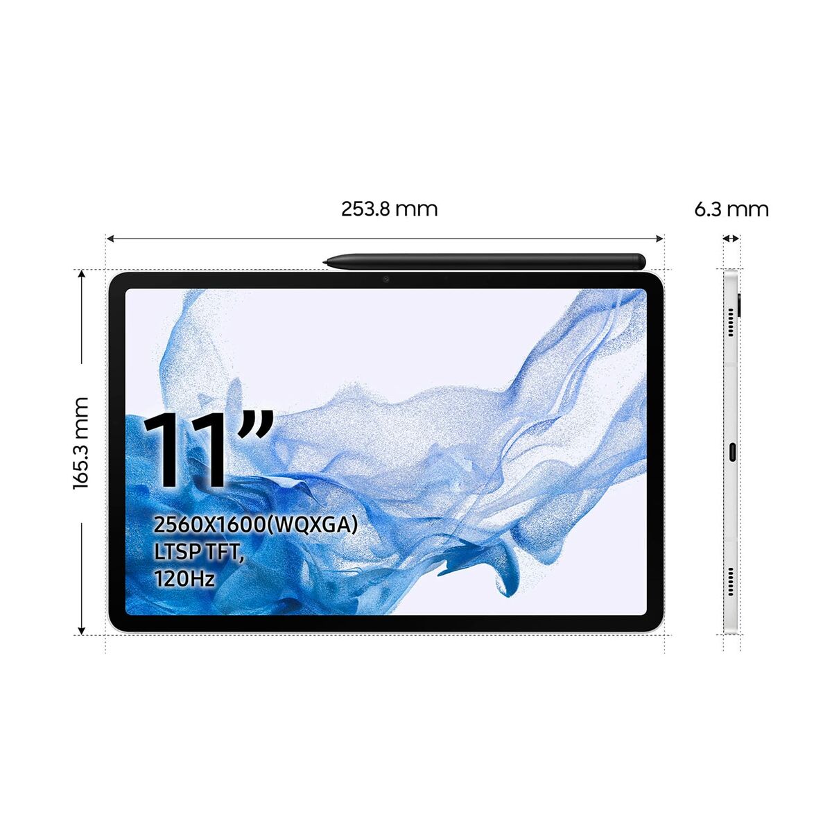 Surfplatta Samsung Galaxy Tab S8 Silver 11"