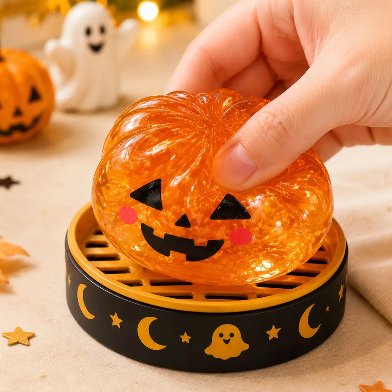5 Styles Halloween Squishy Toy Pumpkin Eyeball Ghost Stress Relief Squeeze Toy Soft Sensory Fidget Toy Party Favor Gift