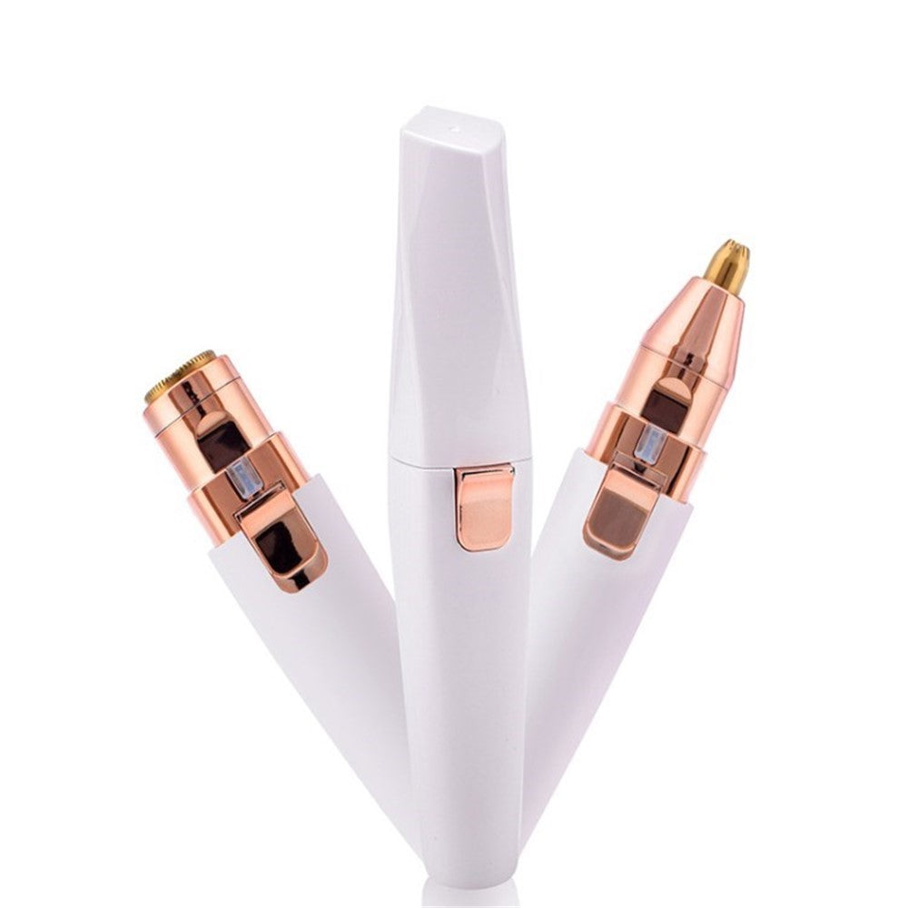 BZ-202 Eyebrow Hair Remover 2-in-1 Electric Painless Lady Shaver Trimmer Epilator Lip Nose Facial Razor