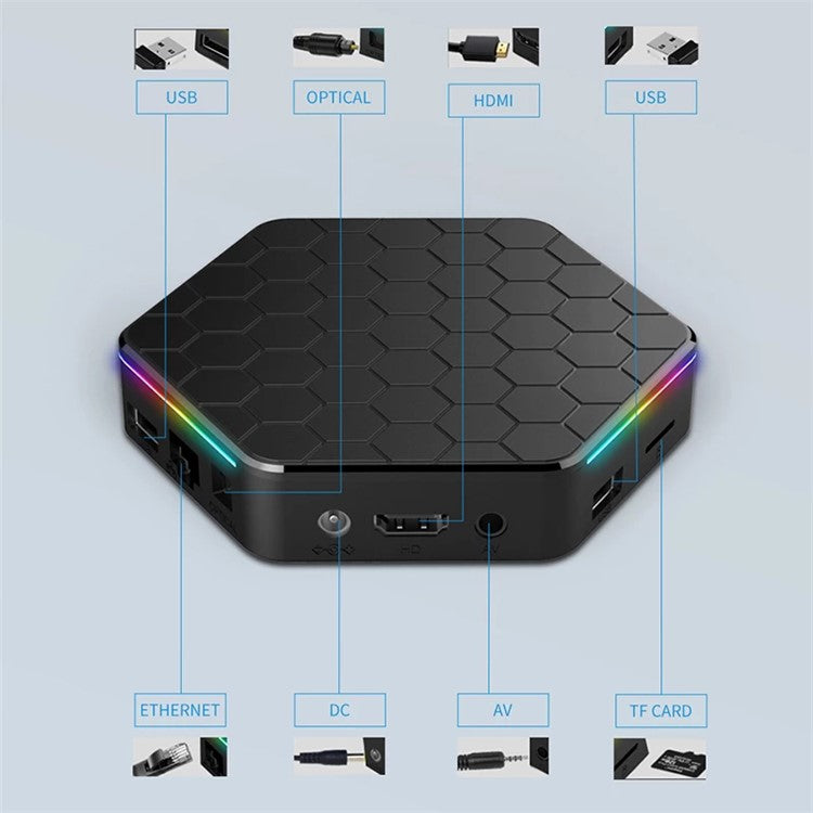 T95z plus Android 12.0 TV Box 2GB+16GB EU Plug Quad Core 6K HD Video Player WiFi Bluetooth-kompatibel 5.0 Set Top Box