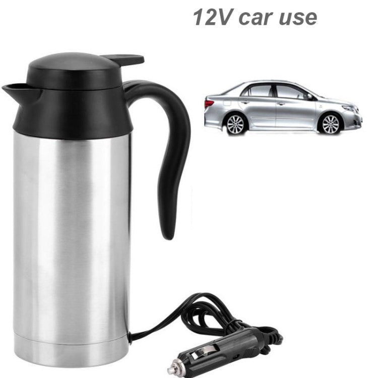 750ml Car Electric Kettle Portable Stainless Steel Heating Kettle (BPA-Free, No FDA Certified