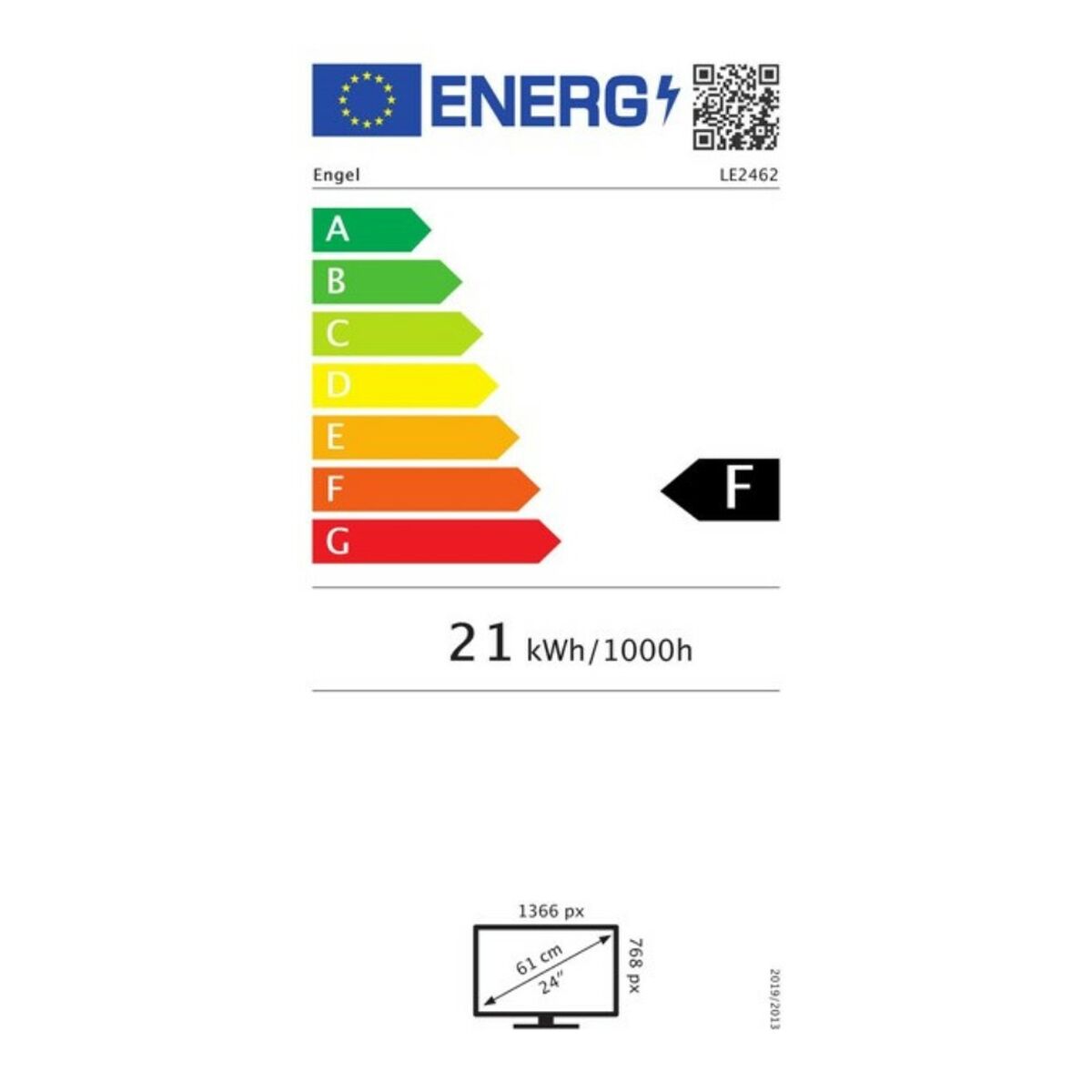 TV Engel 24LE2462T2 24" HD LED HDMI Svart
