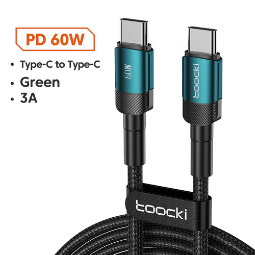Toocki 100W Typ C till USB C-kabel PD 3.0 Snabbladdning