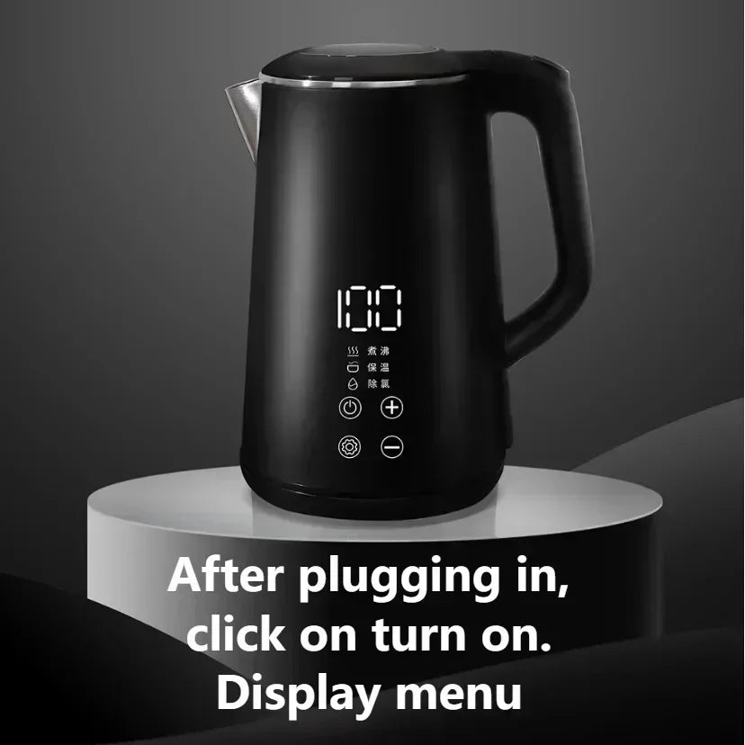 220V 1.6L Electric Kettle 304 Stainless Steel Kettle Household Anti Scalding Insulation Multifunctional Kettle Home Appliance
