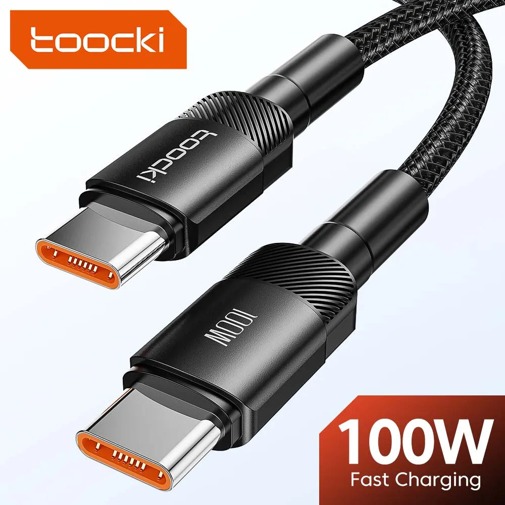 Toocki 100W Typ C till USB C-kabel PD 3.0 Snabbladdning