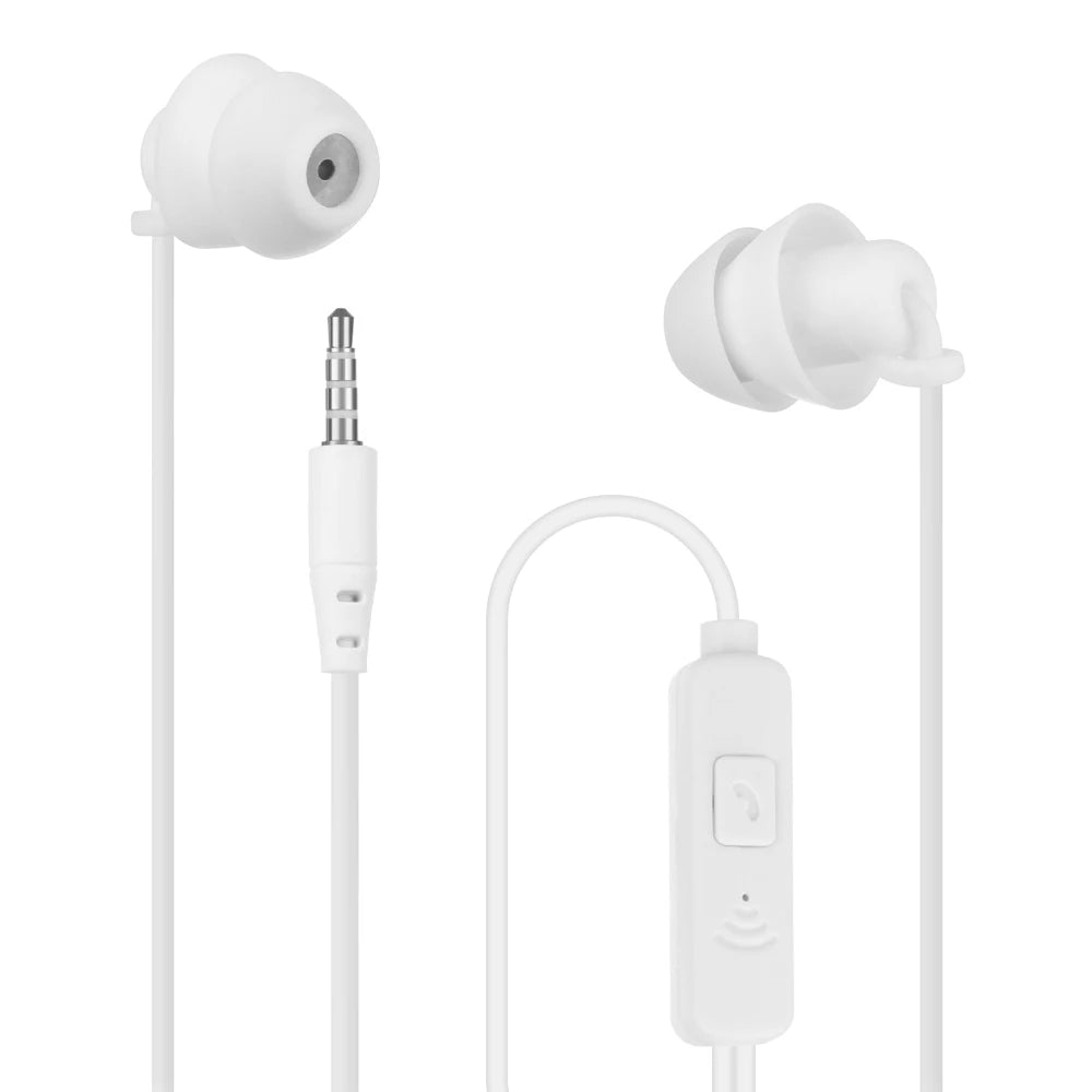 3.5mm Silica Gel Noise Reduction Sleep Headphones Earphones Noise Reduction In-Ear Headset