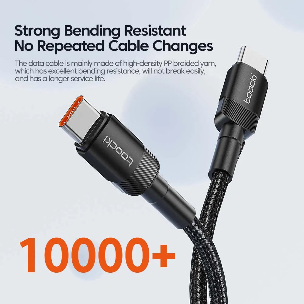 Toocki 100W Typ C till USB C-kabel PD 3.0 Snabbladdning