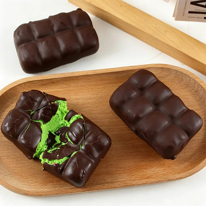 Crispy Clay Filled Chocolate Squishy Fidget Squeeze Toy Crunch Texture Stress Relief Desk Toy For Adults Anti Anxiety Hand Gift