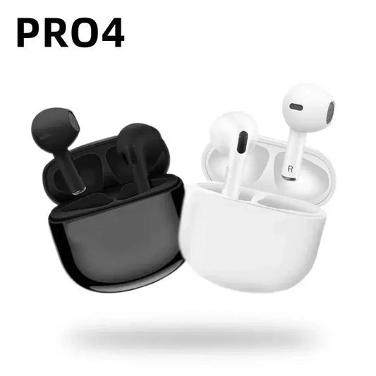 Pro4 TWS Bluetooth-hörlurar 9D Stereo Trådlösa hörlurar In-Ear HiFi