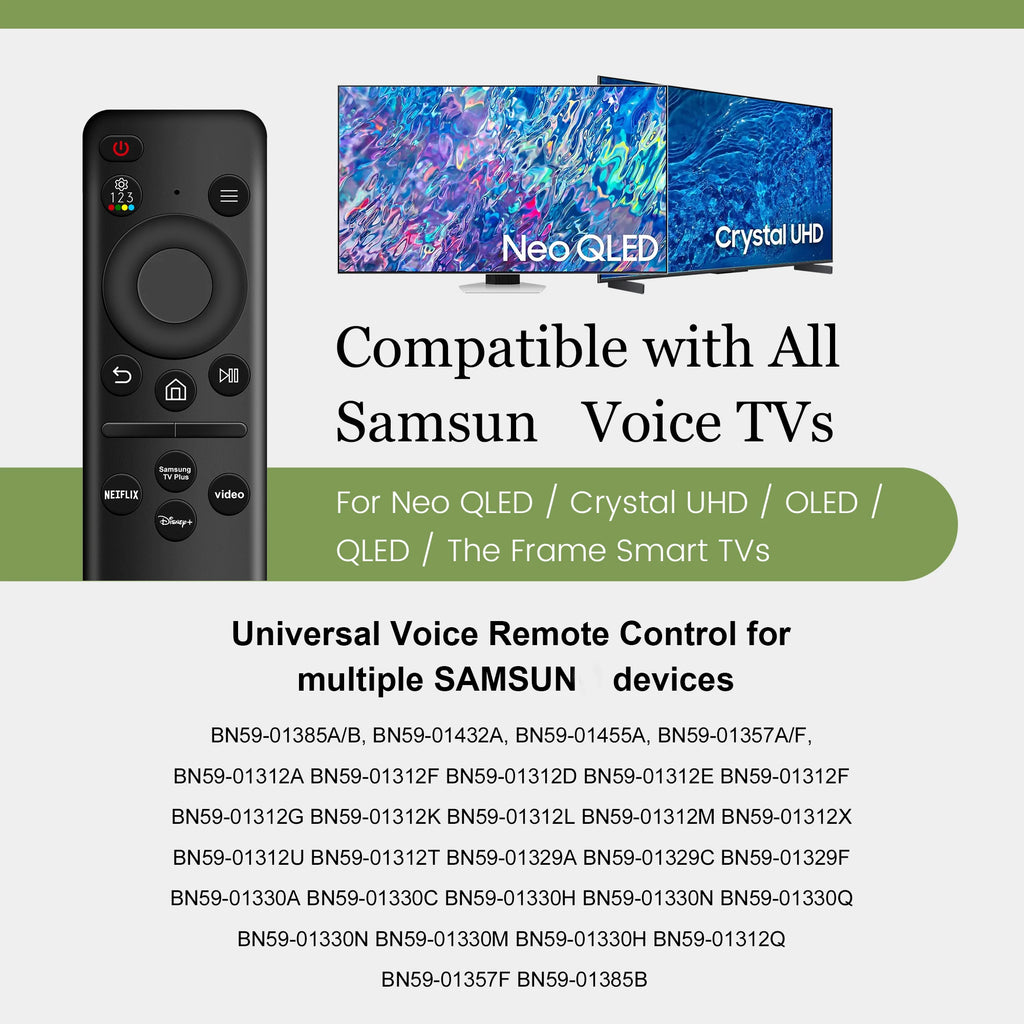 Remote Control for Samsung Smart TV BN59-01385A/B BN59-01432A Replacement Universal Remote for 2019-2024 TVs Control