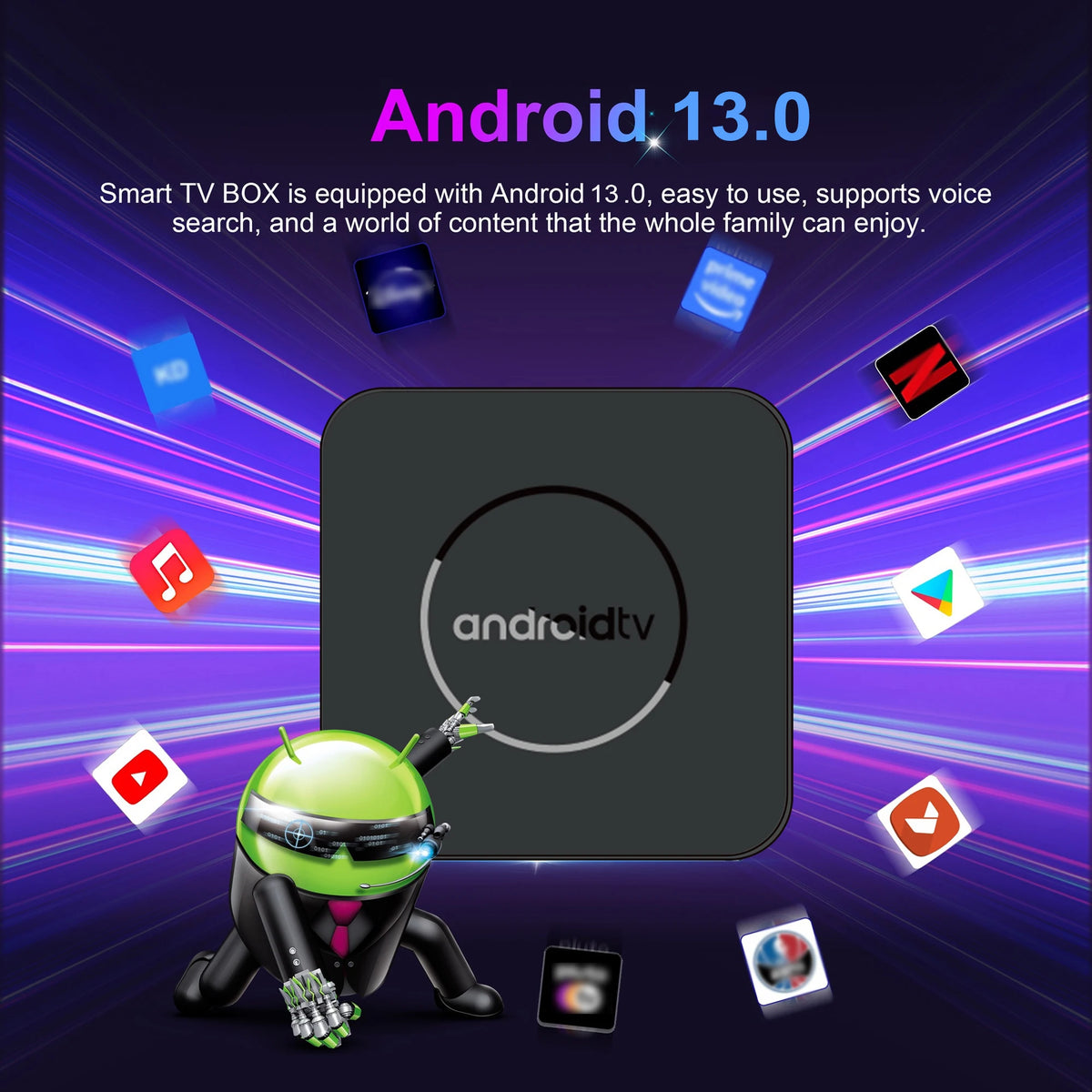 Android TV Box Allwinner H313 TV Box 8K Set Top Box 2.4G&5G Wifi Smart TV Box Streaming Video Media Player 2GB 16GB