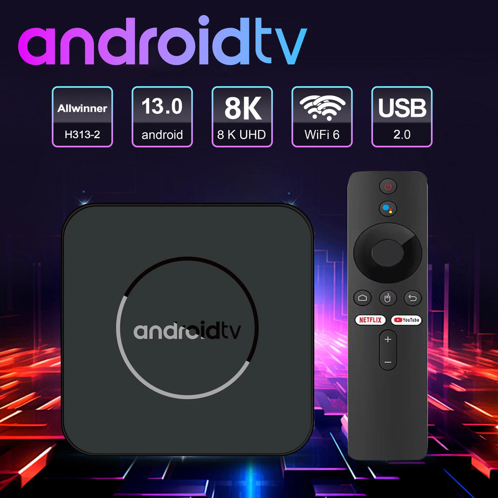 Android TV Box Allwinner H313 TV Box 8K Set Top Box 2.4G&5G Wifi Smart TV Box Streaming Video Media Player 2GB 16GB