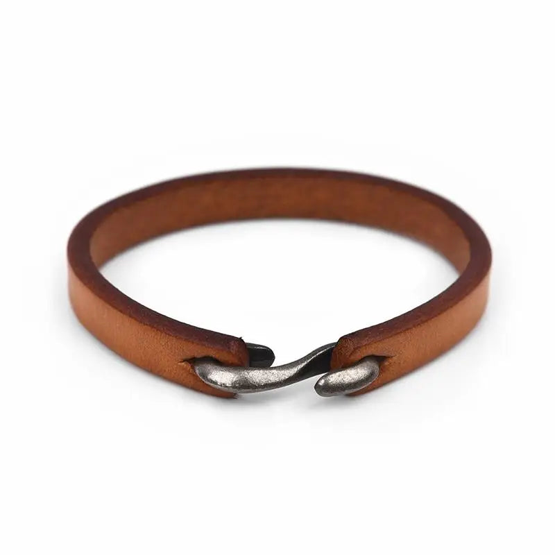 Vintage Äkta Läder Manschettarmband
